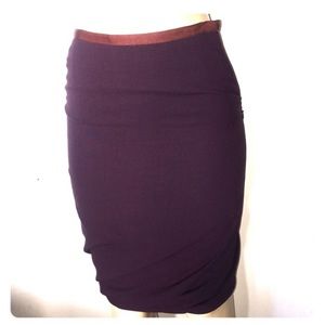🙌HP 🙌 Directly from designer wool plum skirt NWT